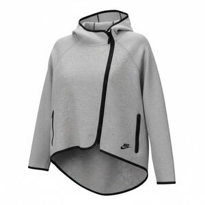 Nike Tech Fleece Asymmetrical Zip Hoodie Sweatshirt Women's Size Medium Grey